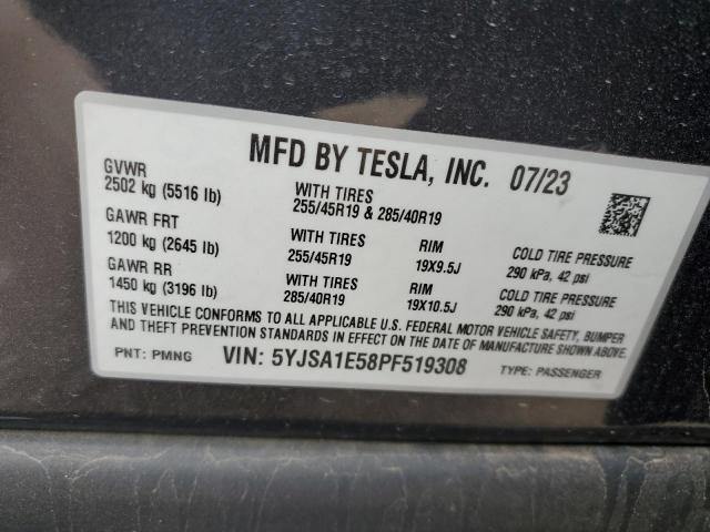5YJSA1E58PF519308 - 2023 TESLA MODEL S 石墨色 照片 13