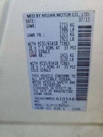 5N1AR2MM0EC610548 - 2014 NISSAN PATHFINDER S SILVER photo 13