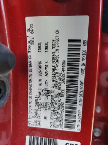 3TMCZ5AN6PM585992 - 2023 TOYOTA TACOMA DOUBLE CAB RED photo 12