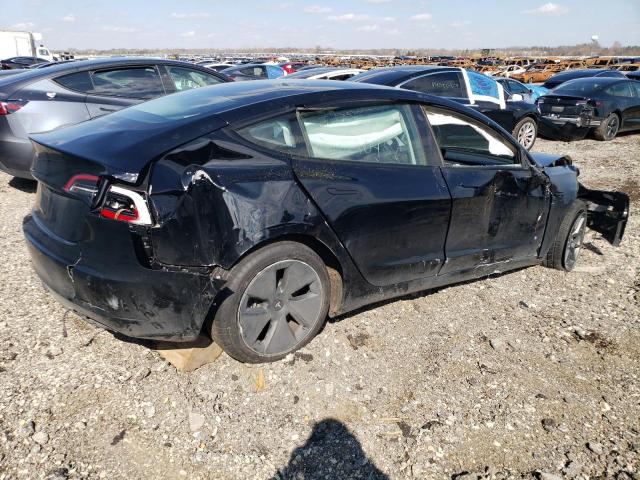 5YJ3E1EA5NF372366 - 2022 TESLA MODEL 3 BLACK photo 3