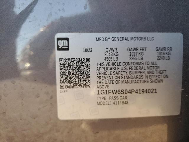 1G1FW6S04P4194021 - 2023 CHEVROLET BOLT EV 1LT GRAY photo 12