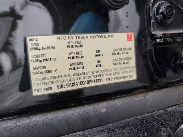 5YJSA1CG1DFP14831 - 2013 TESLA MODEL S 黑色 照片 13