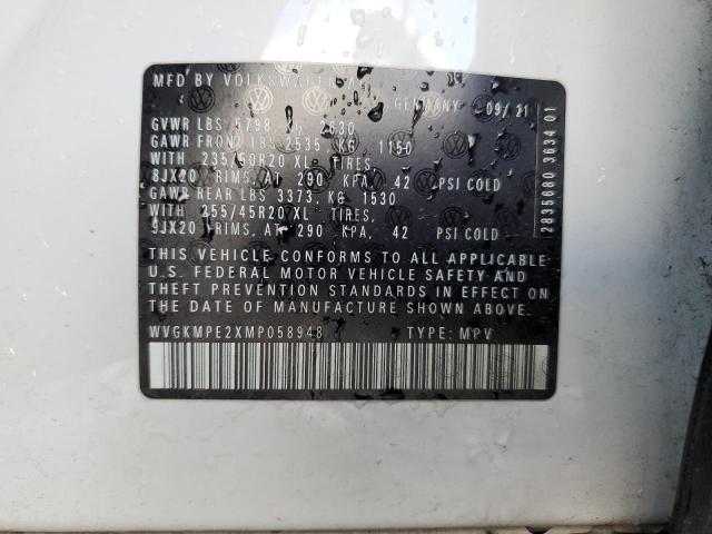 WVGKMPE2XMP058948 - 2021 VOLKSWAGEN ID.4 PRO S თეთრი ფოტო 13