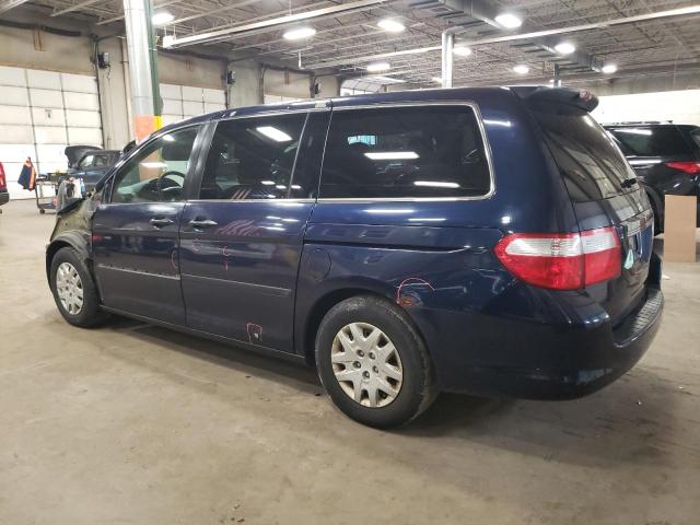 5FNRL38297B028316 - 2007 HONDA ODYSSEY LX BLUE photo 2