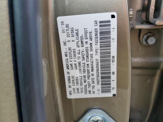 1HGCP26429A094437 - 2009 HONDA ACCORD LXP GOLD photo 12