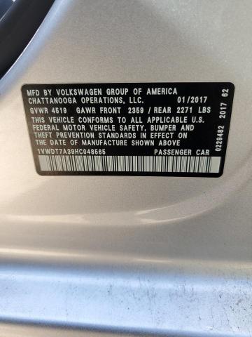 1VWDT7A39HC048565 - 2017 VOLKSWAGEN PASSAT R-LINE Gümüş foto 12