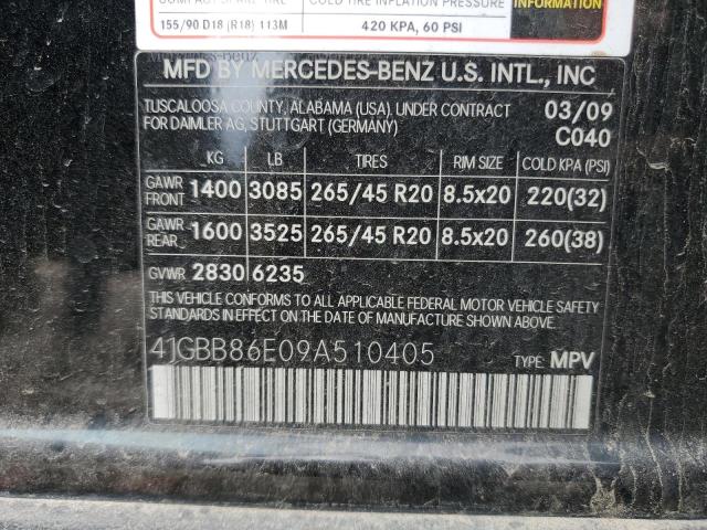 4JGBB86E09A510405 - 2009 MERCEDES-BENZ ML 350 BLACK photo 13