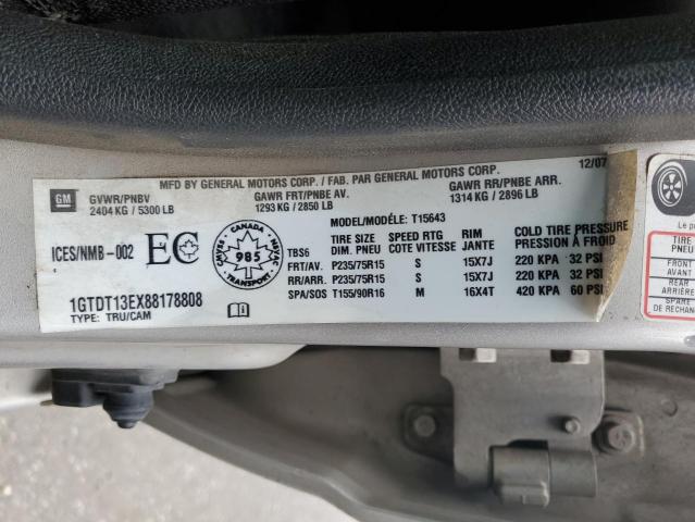 1GTDT13EX88178808 - 2008 GMC CANYON SILVER photo 12