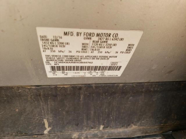 1FM5K8AR8HGB55762 - 2017 FORD EXPLORER POLICE INTERCEPTOR SILVER photo 12