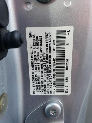 5J6YH18653L010742 - 2003 HONDA ELEMENT EX GRAY photo 13