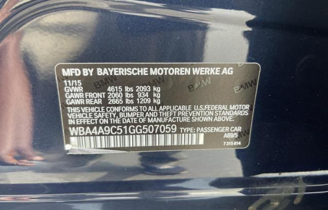 WBA4A9C51GG507059 - 2016 BMW 428 I GRAN COUPE SULEV BLUE photo 10