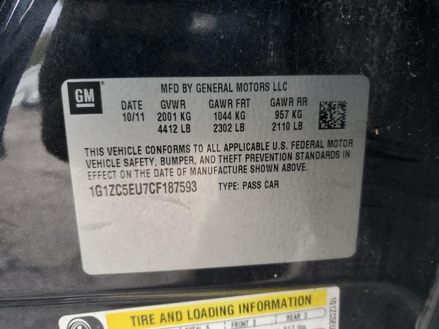 1G1ZC5EU7CF187593 - 2012 CHEVROLET MALIBU 1LT BLACK photo 12