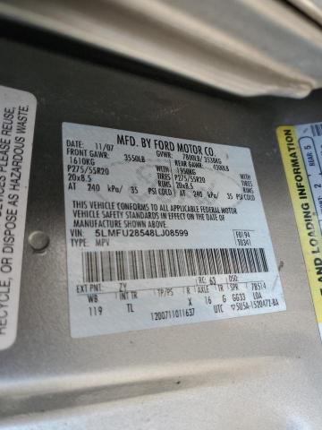 5LMFU28548LJ08599 - 2008 LINCOLN NAVIGATOR SILVER photo 13