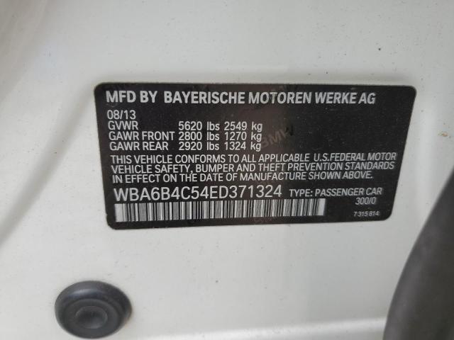 WBA6B4C54ED371324 - 2014 BMW 650 XI GRAN COUPE WHITE photo 12