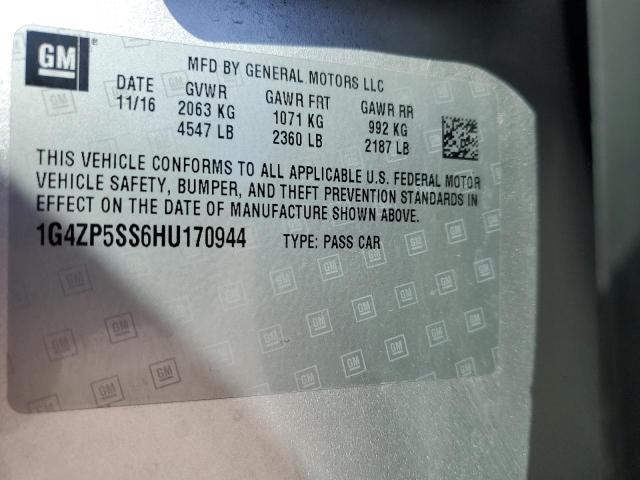 1G4ZP5SS6HU170944 - 2017 BUICK LACROSSE ESSENCE ვერცხლისფერი ფოტო 12