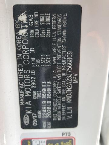 KNDJN2A23J7566809 - 2018 KIA SOUL WHITE photo 13