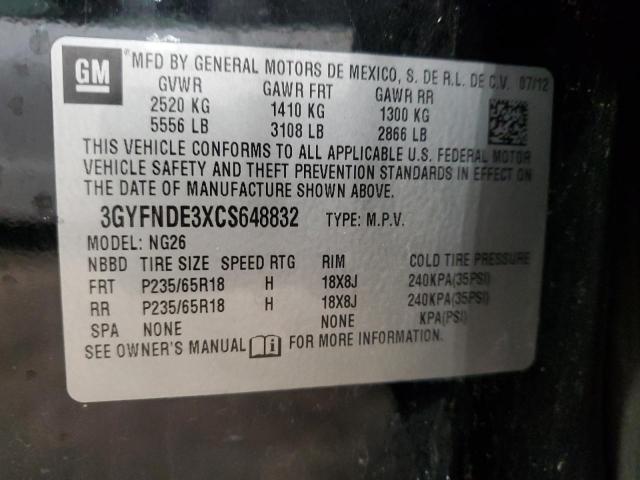 3GYFNDE3XCS648832 - 2012 CADILLAC SRX LUXURY COLLECTION BLACK photo 13