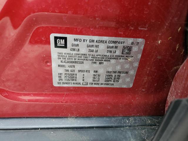 KL4CJASB8KB923326 - 2019 BUICK ENCORE PREFERRED RED photo 13