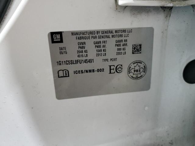 1G11C5SL8FU145491 - 2015 CHEVROLET MALIBU 1LT 白色 照片 12