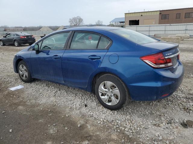 19XFB2F50DE071053 - 2013 HONDA CIVIC LX BLUE photo 2