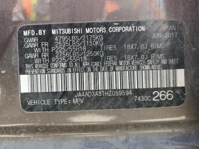 JA4AD3A31HZ059594 - 2017 MITSUBISHI OUTLANDER SE BROWN photo 13