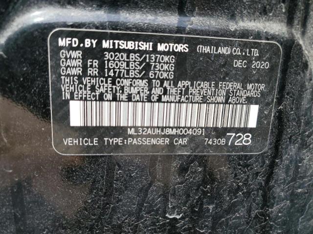 ML32AUHJ8MH004091 - 2021 MITSUBISHI MIRAGE ES BLACK photo 13