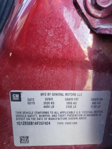 1G1ZE5EB1AF207424 - 2010 CHEVROLET MALIBU LTZ ბურგუნდია ფოტო 12
