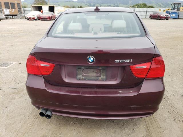 WBAPH57559NM33901 - 2009 BMW 328 I SULEV MAROON photo 6