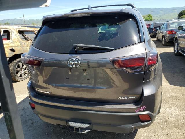 5TDJKRFH8GS278829 - 2016 TOYOTA HIGHLANDER XLE CHARCOAL photo 6