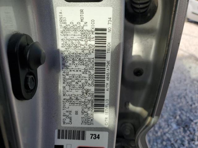 3TMJU62N68M063861 - 2008 TOYOTA TACOMA DOUBLE CAB PRERUNNER SILVER photo 13