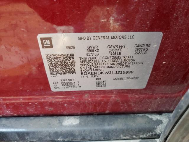 5GAERBKW3LJ315898 - 2020 BUICK ENCLAVE ESSENCE 红色 照片 13