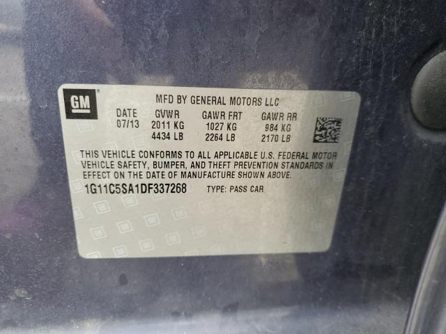 1G11C5SA1DF337268 - 2013 CHEVROLET MALIBU 1LT 蓝色 照片 12