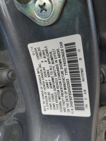 2HGFB2F95DH523023 - 2013 HONDA CIVIC EXL 灰色 照片 12
