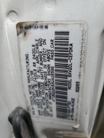 4T1BG22K6XU428586 - 1999 TOYOTA CAMRY CE WHITE photo 12