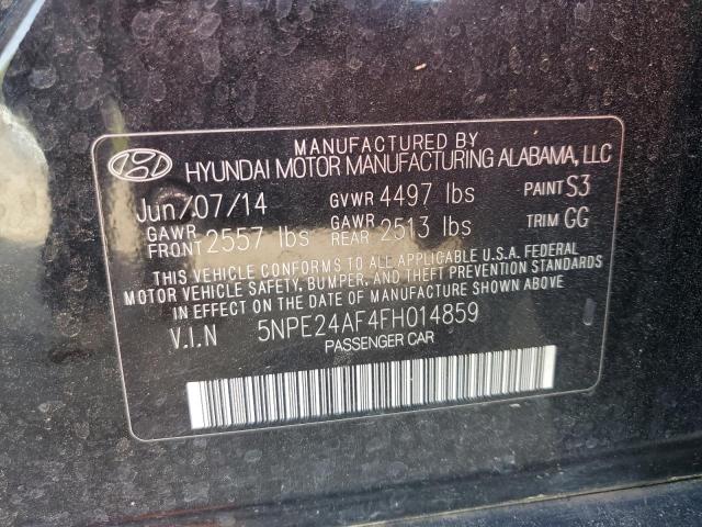 5NPE24AF4FH014859 - 2015 HYUNDAI SONATA SE BLACK photo 12