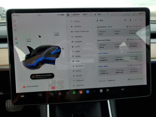 5YJ3E1EA2KF344729 - 2019 TESLA MODEL 3 BLUE photo 9