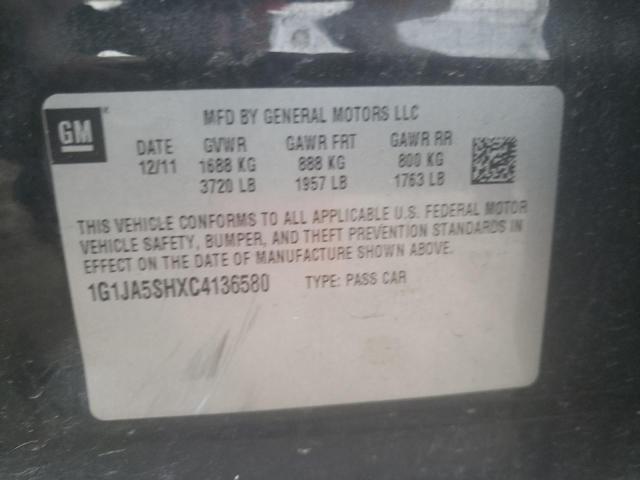 1G1JA5SHXC4136580 - 2012 CHEVROLET SONIC LS 黑色 照片 12