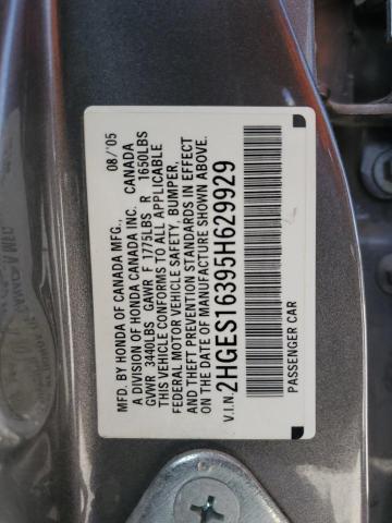 2HGES16395H629929 - 2005 HONDA CIVIC DX VP Boz foto 12