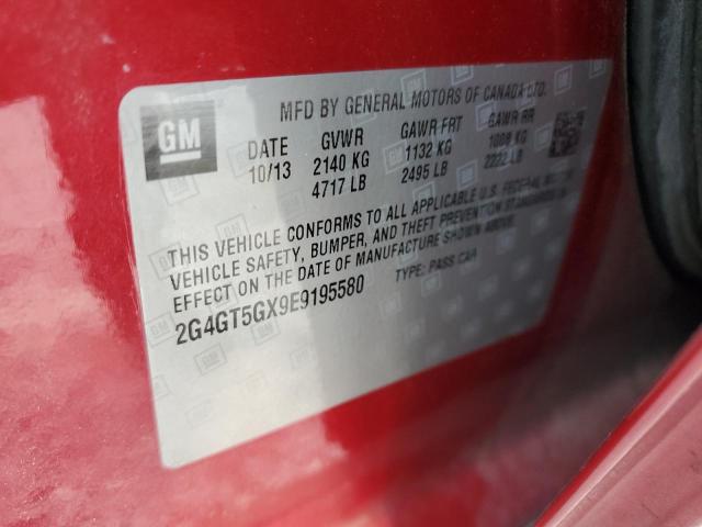 2G4GT5GX9E9195580 - 2014 BUICK REGAL GS Қызыл фото 12