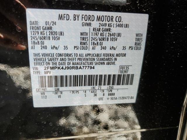 2FMPK4J90RBA77794 - 2024 FORD EDGE SEL BLACK photo 14