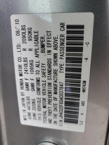 JH4CU2F60AC037847 - 2010 ACURA TSX SILVER photo 12