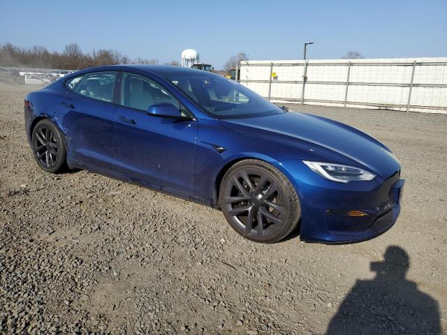 5YJSA1E50NF467363 - 2022 TESLA MODEL S BLUE photo 4