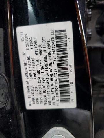 1HGCP2F72CA102313 - 2012 HONDA ACCORD EX BLACK photo 12