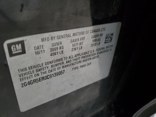 2G4GR5ER0C9139057 - 2012 BUICK REGAL 黑色 照片 12