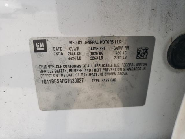 1G11B5SA8GF130027 - 2016 CHEVROLET MALIBU LIM LS WHITE photo 12
