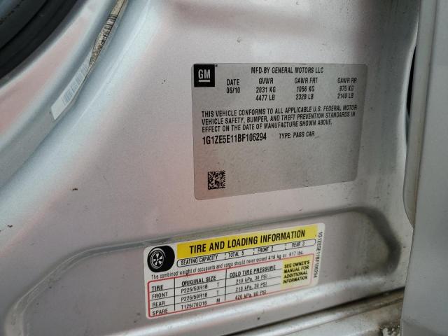 1G1ZE5E11BF106294 - 2011 CHEVROLET MALIBU LTZ ვერცხლისფერი ფოტო 12