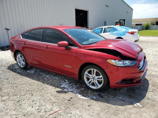 3FA6P0LU4JR209205 - 2018 FORD FUSION SE HYBRID RED photo 4