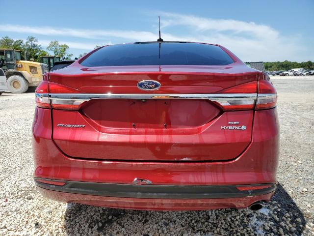 3FA6P0LU4JR209205 - 2018 FORD FUSION SE HYBRID RED photo 6