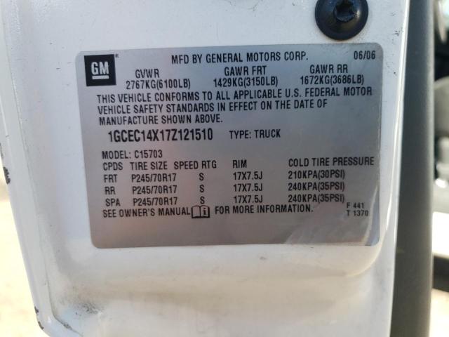 1GCEC14X17Z121510 - 2007 CHEVROLET SILVERADO C1500 CLASSIC Ağ foto 12