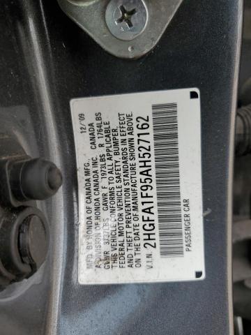 2HGFA1F95AH527162 - 2010 HONDA CIVIC EXL GRAY photo 13